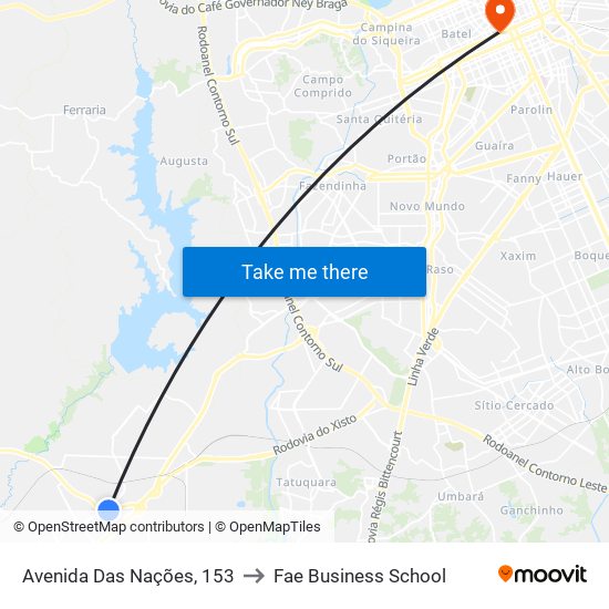 Avenida Das Nações, 153 to Fae Business School map