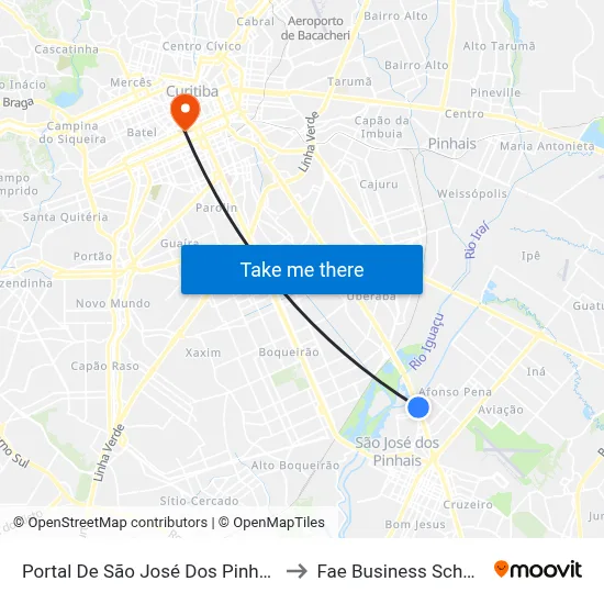 Portal De São José Dos Pinhais to Fae Business School map