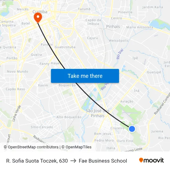 R. Sofia Suota Toczek, 630 to Fae Business School map
