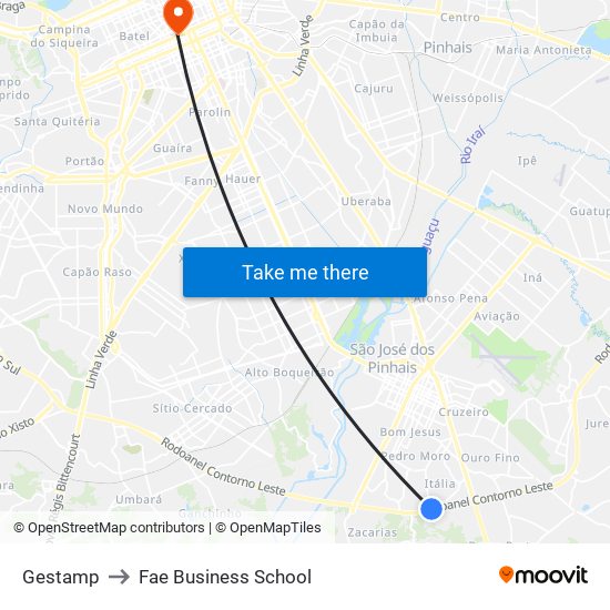 Gestamp to Fae Business School map
