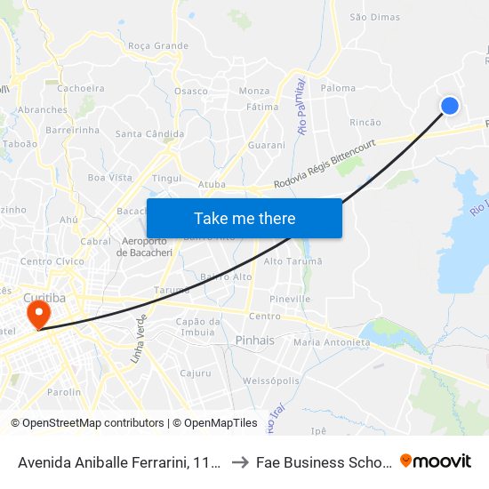 Avenida Aniballe Ferrarini, 1117 to Fae Business School map