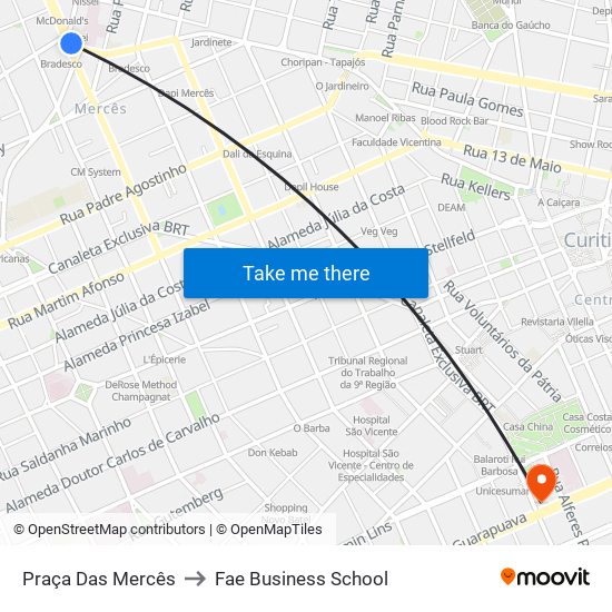 Praça Das Mercês to Fae Business School map