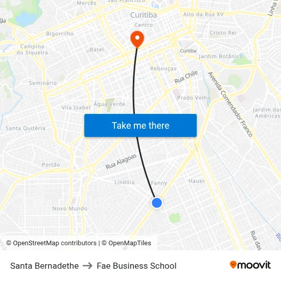 Santa Bernadethe to Fae Business School map