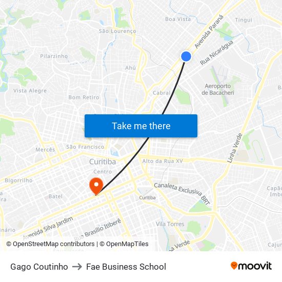 Gago Coutinho to Fae Business School map