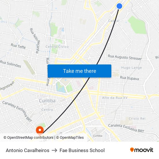 Antonio Cavalheiros to Fae Business School map