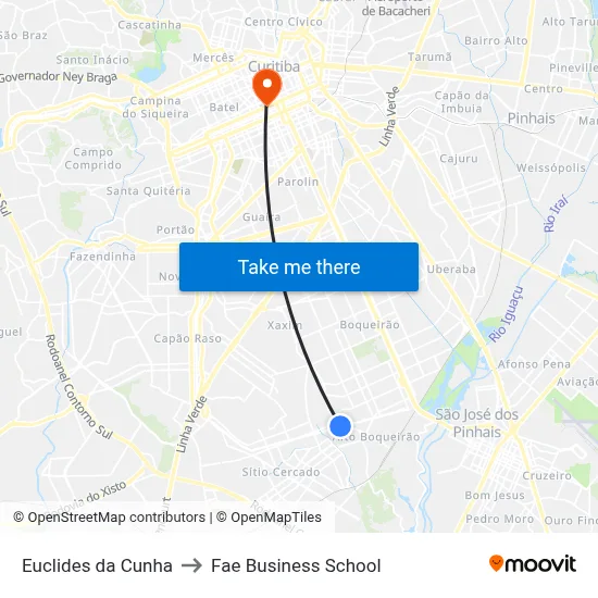 Euclides da Cunha to Fae Business School map