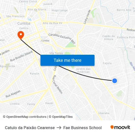 Catulo da Paixão Cearense to Fae Business School map