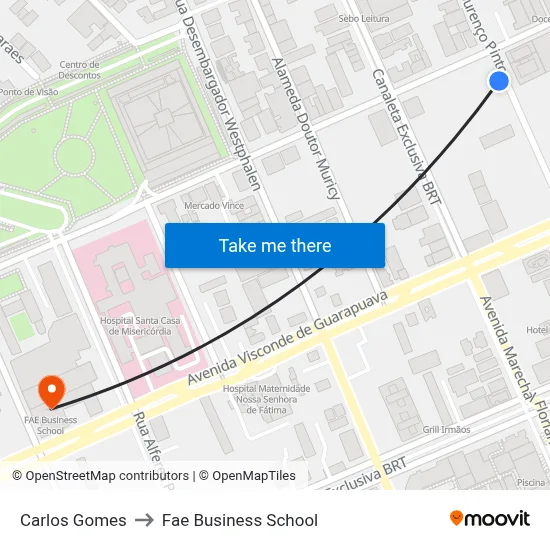 Carlos Gomes to Fae Business School map