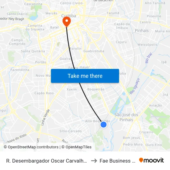 R. Desembargador Oscar Carvalho e Silva, 210 to Fae Business School map