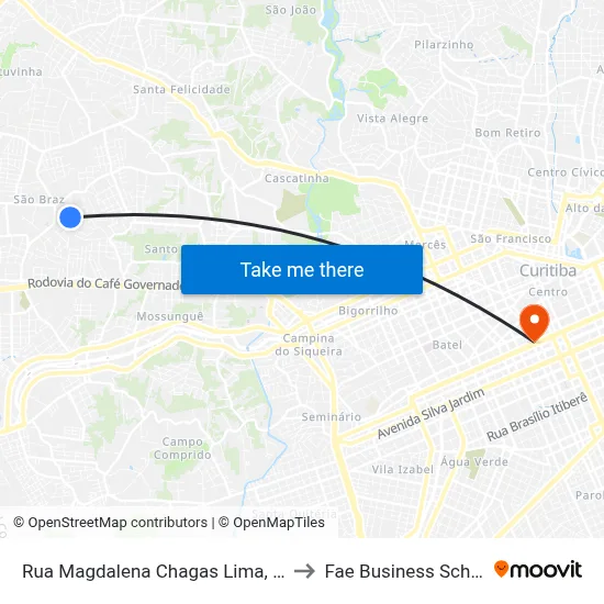 Rua Magdalena Chagas Lima, 368 to Fae Business School map