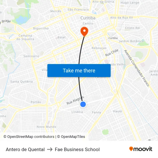 Antero de Quental to Fae Business School map