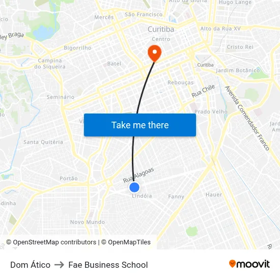 Dom Ático to Fae Business School map