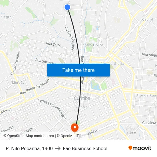 R. Nilo Peçanha, 1900 to Fae Business School map