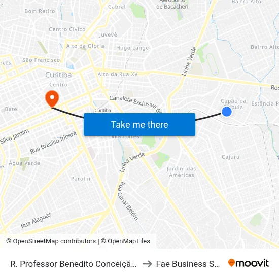 R. Professor Benedito Conceição, 1130 to Fae Business School map