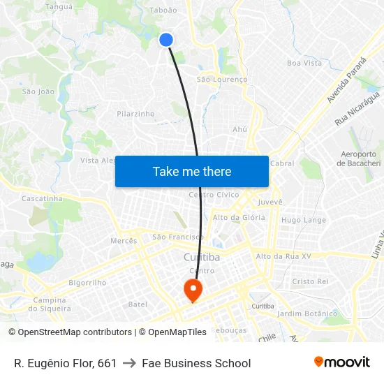 R. Eugênio Flor, 661 to Fae Business School map