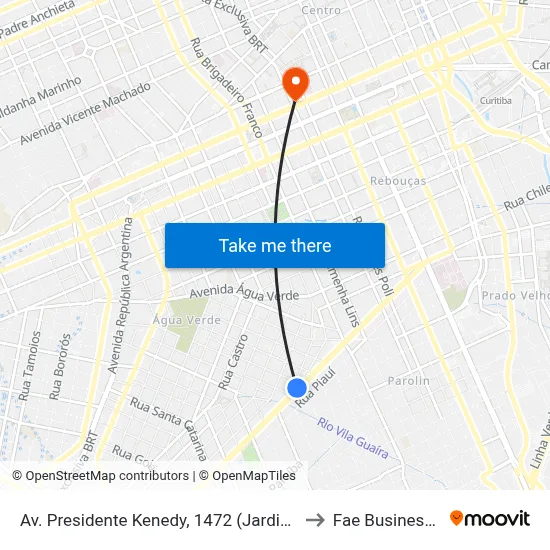 Av. Presidente Kenedy, 1472 (Jardinete Sérgio Fraga) to Fae Business School map