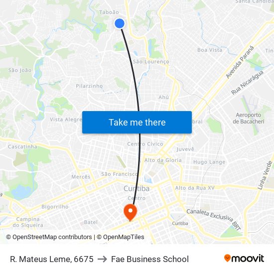 R. Mateus Leme, 6675 to Fae Business School map