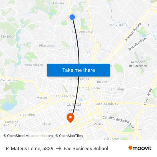 R. Mateus Leme, 5839 to Fae Business School map