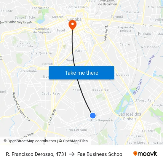 R. Francisco Derosso, 4731 to Fae Business School map