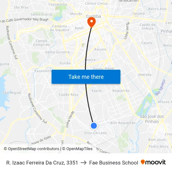 R. Izaac Ferreira Da Cruz, 3351 to Fae Business School map