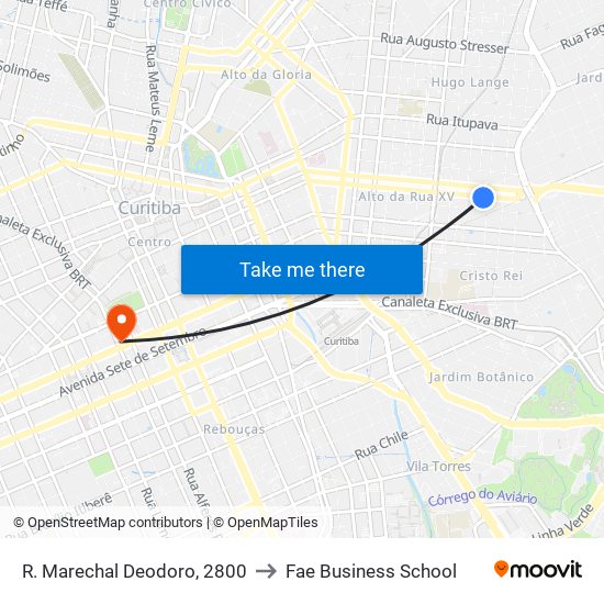 R. Marechal Deodoro, 2800 to Fae Business School map