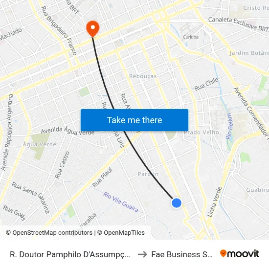 R. Doutor Pamphilo D'Assumpção, 1905 to Fae Business School map