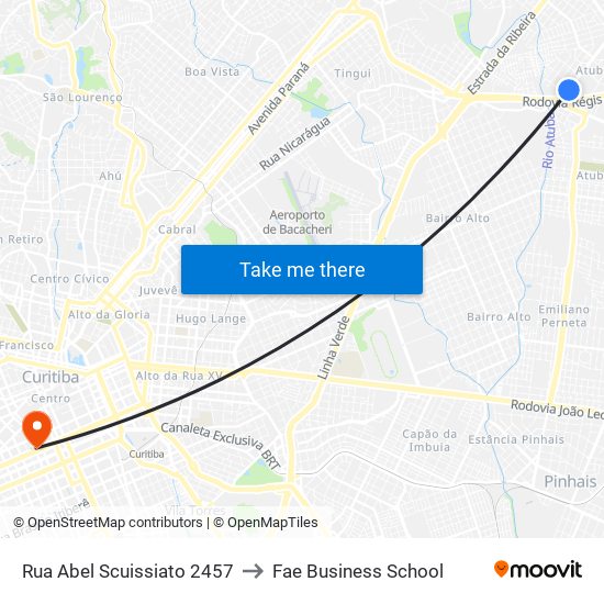 Rua Abel Scuissiato 2457 to Fae Business School map