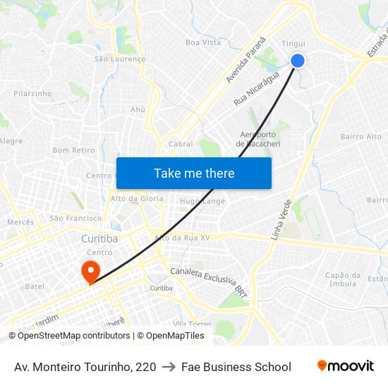 Av. Monteiro Tourinho, 220 to Fae Business School map