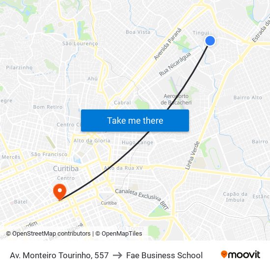 Av. Monteiro Tourinho, 557 to Fae Business School map