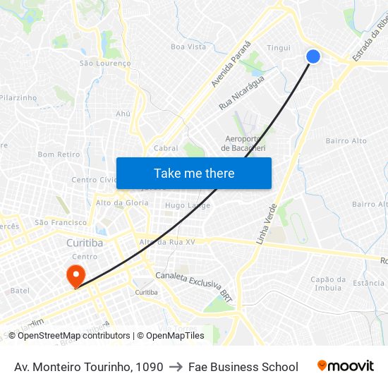 Av. Monteiro Tourinho, 1090 to Fae Business School map