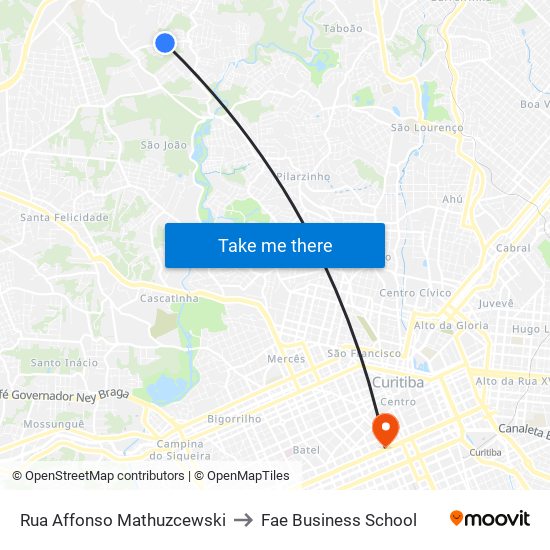 Rua Affonso Mathuzcewski to Fae Business School map