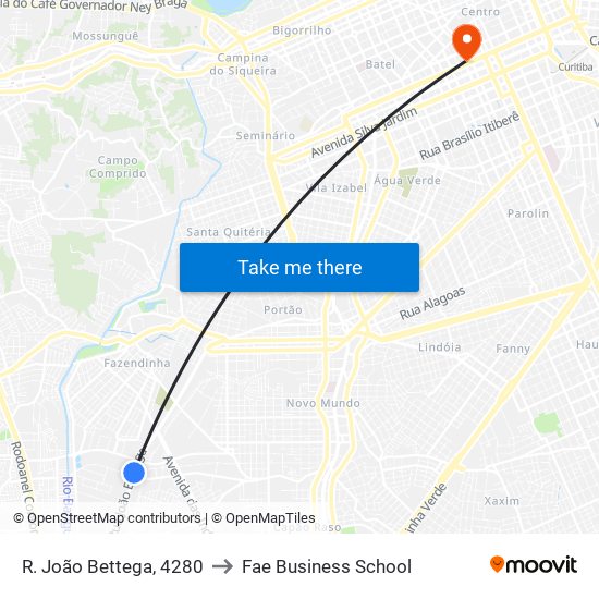 R. João Bettega, 4280 to Fae Business School map