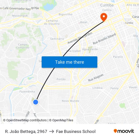 R. João Bettega, 2967 to Fae Business School map