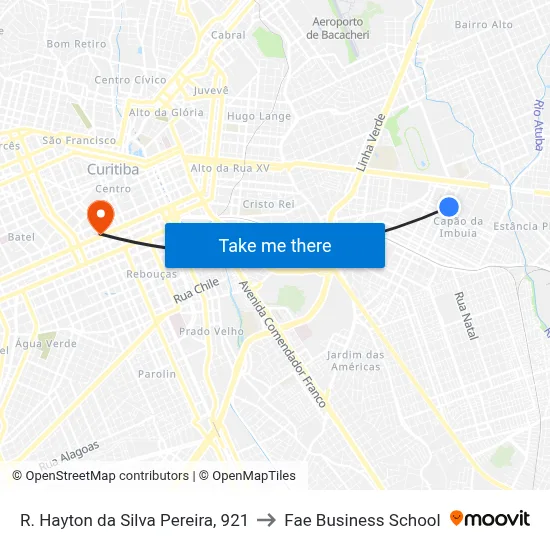 R. Hayton da Silva Pereira, 921 to Fae Business School map