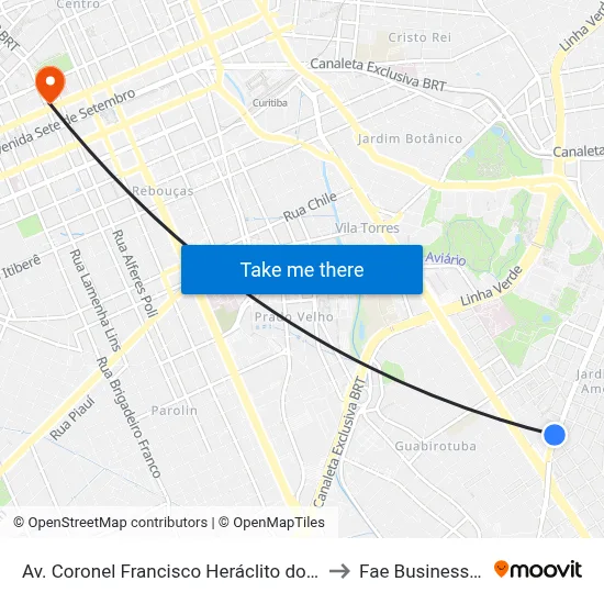 Av. Coronel Francisco Heráclito dos Santos, 1422 to Fae Business School map