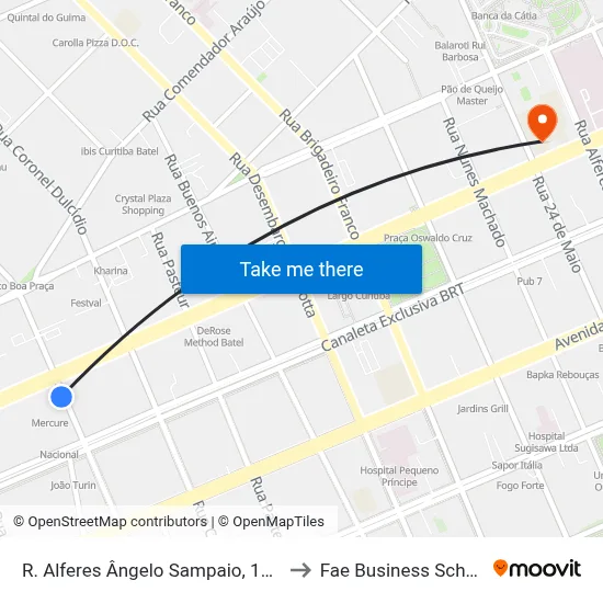 R. Alferes Ângelo Sampaio, 1100 to Fae Business School map