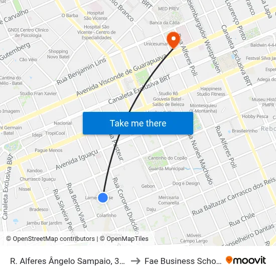 R. Alferes Ângelo Sampaio, 300 to Fae Business School map