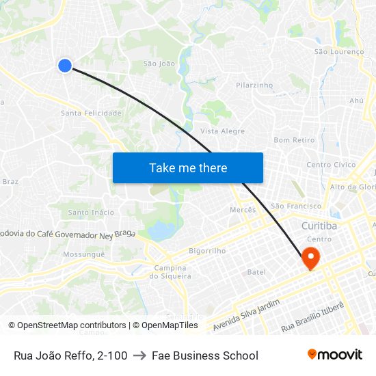 Rua João Reffo, 2-100 to Fae Business School map