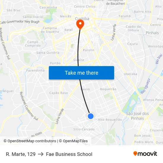 R. Marte, 129 to Fae Business School map