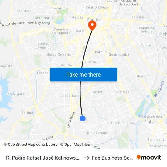 R. Padre Rafael José Kalinowski, 617 to Fae Business School map