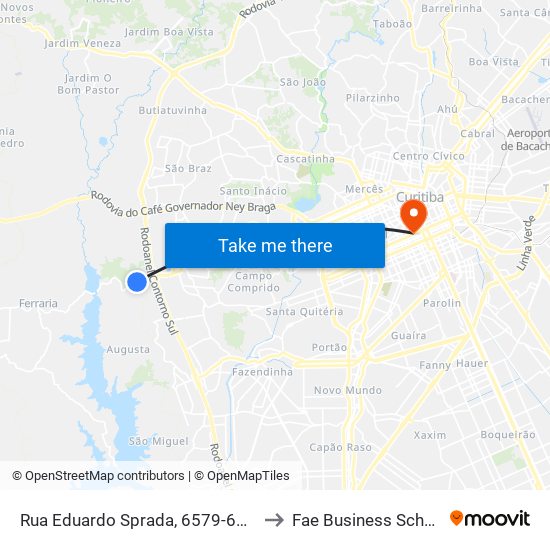 Rua Eduardo Sprada, 6579-6817 to Fae Business School map