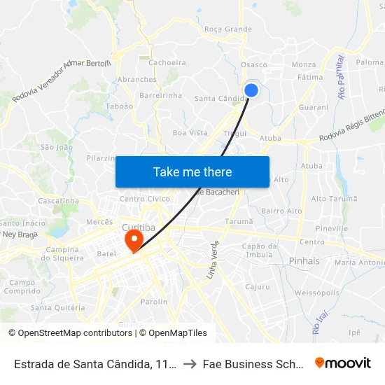 Estrada de Santa Cândida, 1127 to Fae Business School map