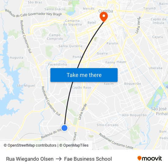 Rua Wiegando Olsen to Fae Business School map