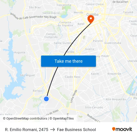 R. Emílio Romani, 2475 to Fae Business School map