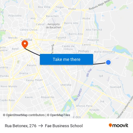 Rua Betonex, 276 to Fae Business School map