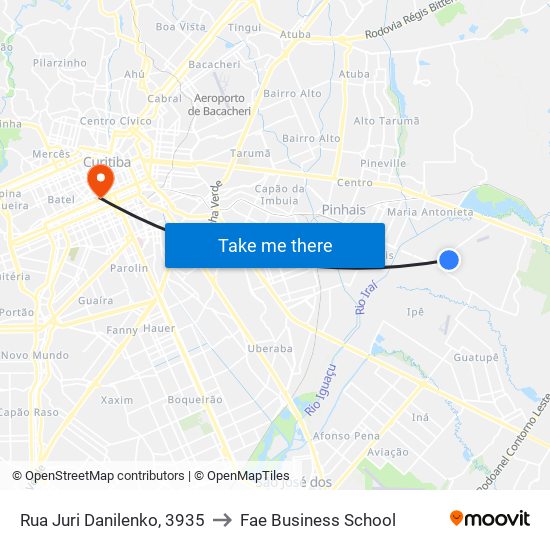 Rua Juri Danilenko, 3935 to Fae Business School map