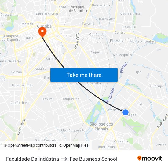 Faculdade Da Indústria to Fae Business School map