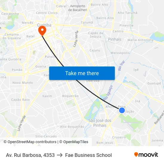 Av. Rui Barbosa, 4353 to Fae Business School map