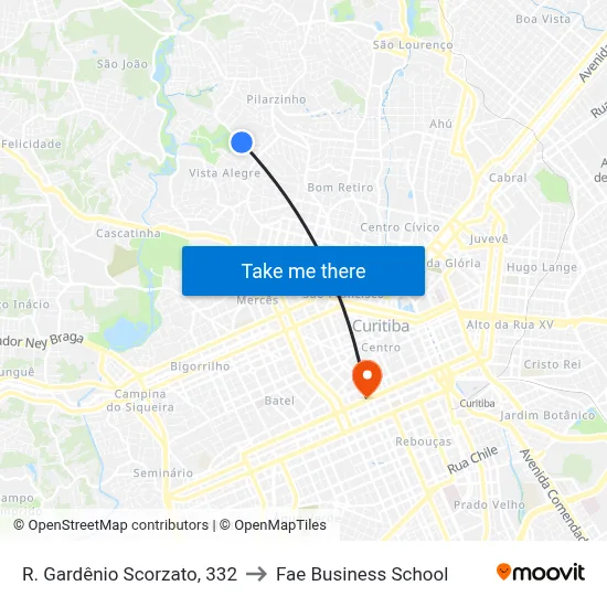 R. Gardênio Scorzato, 332 to Fae Business School map