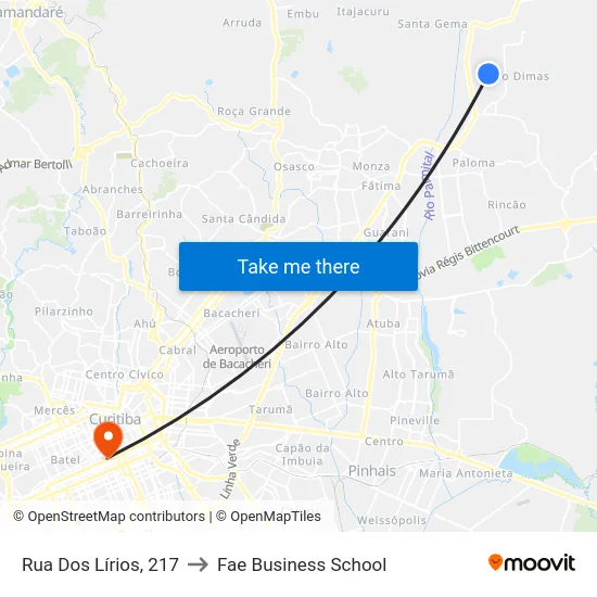 Rua Dos Lírios, 217 to Fae Business School map